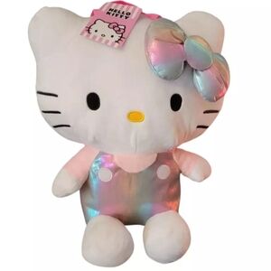 Hello Kitty Shiny Pink 14" Plush Backpack-NWT